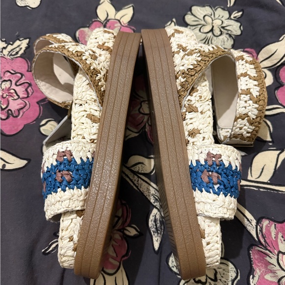 Free People Roma Raffia Sandals Size 8 - Picture 3 of 8